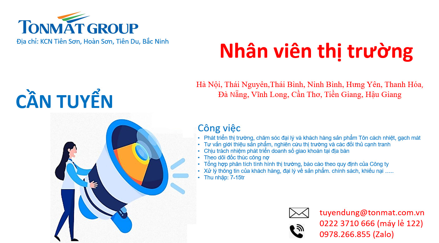 Tonmat Group tuyen dung nhan vien thi truong